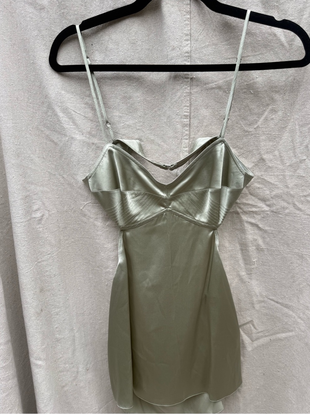 Marina Moscone Satin Slip Mini Dress